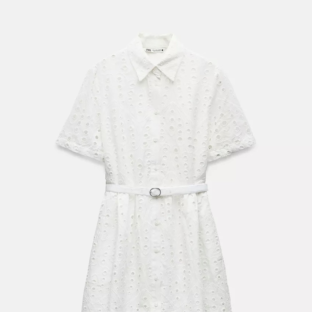 Elegant White Eyelet Dress